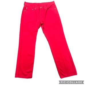 Levis Mens Red Jeans Straight Leg W34 L30 Cotton Casual Pants